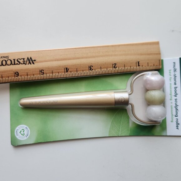 EcoTools Multi Stone Massage Roller Depuff & Sculpt Face & Body Tool Quartz Jade - Picture 7 of 8